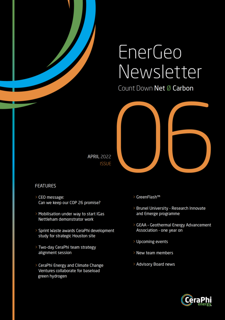 CeraPhi Energy EnerGeo Geothermal Newsletter 06 Cover Image