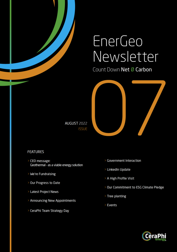 CeraPhi Energy EnerGeo Geothermal Newsletter 07 Cover Image