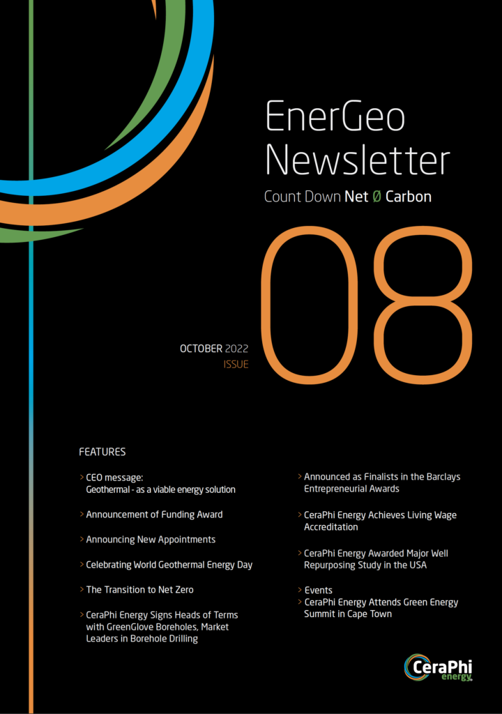 CeraPhi Energy EnerGeo Geothermal Newsletter 08 Cover Image