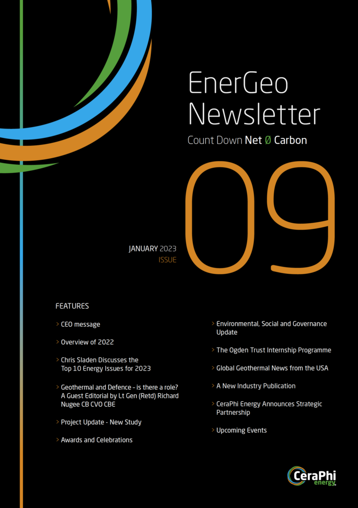 CeraPhi Energy EnerGeo Geothermal Newsletter 09 Cover Image